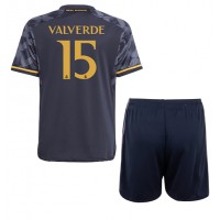Camiseta Real Madrid Federico Valverde #15 Segunda Equipación Replica 2023-24 para niños mangas cortas (+ Pantalones cortos)